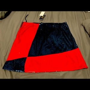 Ralph Lauren Colorblock Sequin Mini Skirt